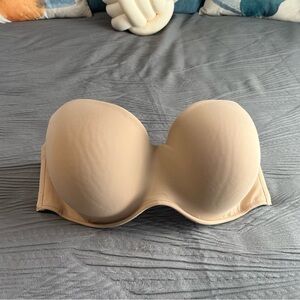 CACIQUE Strapless Bra (nude) Size 36 G. Gently used. Boost push up lining.